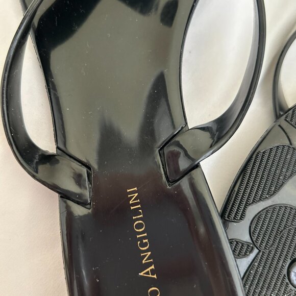 Gently Used Enzo Angiolini Black Jelly Bow Flip Flops 11 Women's Slip On - Picture 4 of 11